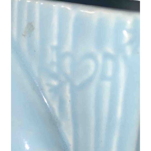 Vintage 1950s SHAWNEE Pottery Blue Boy And Girl Sweeties w Tree Stump Initials - Picture 11 of 12